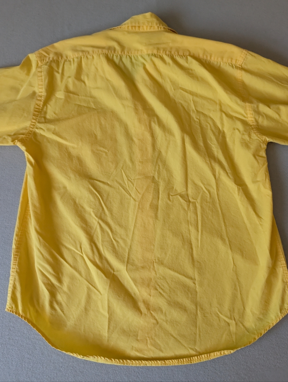 Vintage GENERRA Yellow Oxford Button Down Shirt Cotton Embroidered Crest Medium image 7